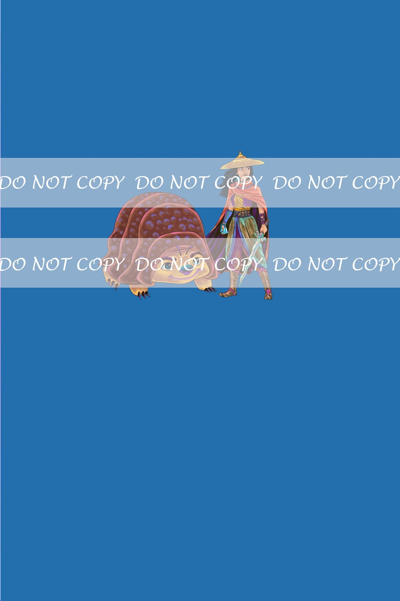 Retail Guardian of The Dragon Gem - Armadillo and Girl-Panels(Blue Teal)