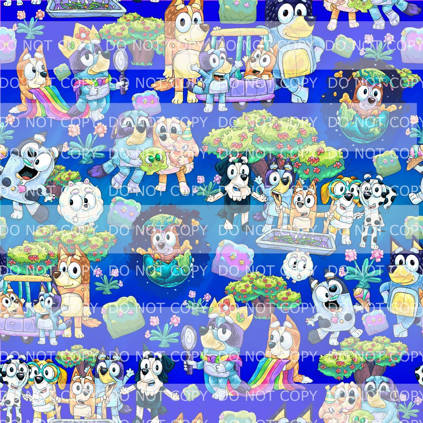 Preorder R27 Puppy Adventures 2.0 - VINYL/FAUX LEATHER 18"X54" ( Blue)