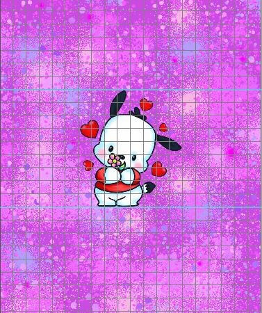 Retail Anywhere With You panels- White Puppy-Pinkish/ Purple (Child, Big kids, Adults)