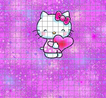 Retail Anywhere With You panels- White Cat with heart dress-Pinkish/ Purple (Child, Big kids, Adults)