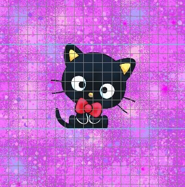 Retail Anywhere With You panels- Sweet Black Cat-Pinkish/ Purple (Child, Big kids, Adults)