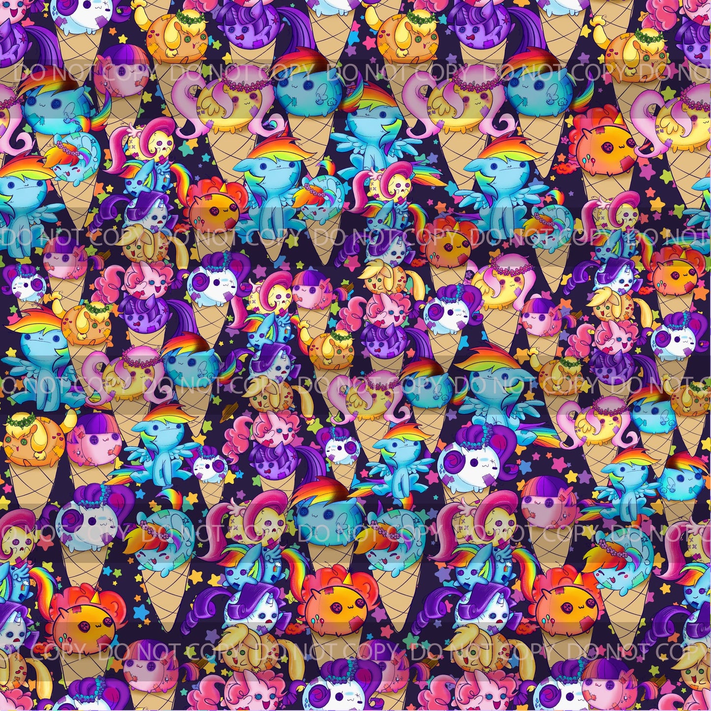 Preorder R32 Chubby Ponies Black - VINYL/FAUX LEATHER 12"X54"