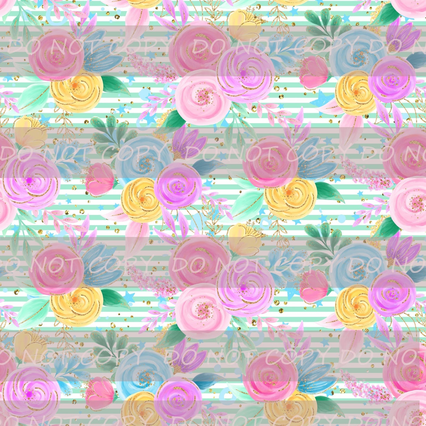 Retail Once upon a Love -Floral Teal Stripes