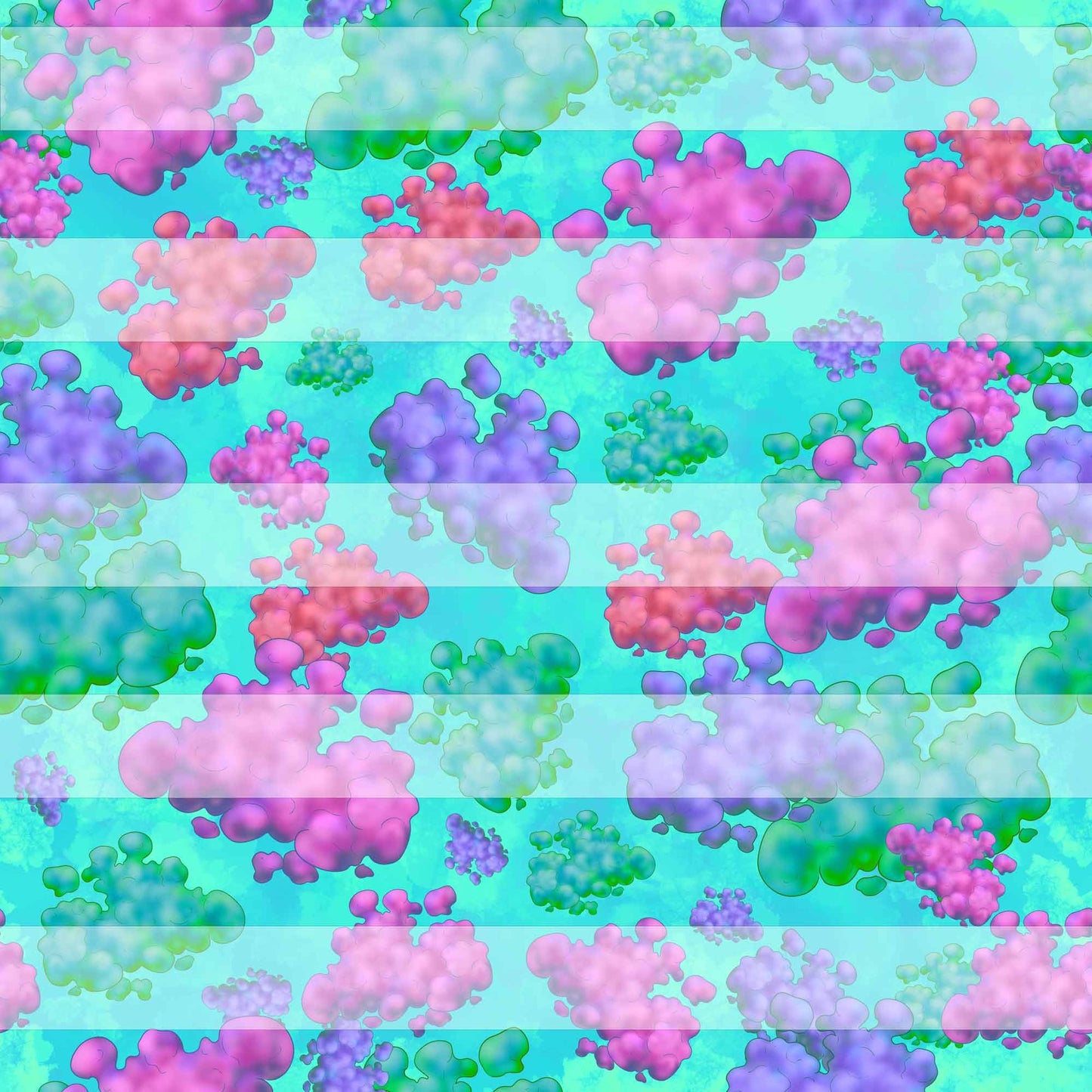 Preorder R35 - Blooming Panda Cloudy Cyan Coordinate Print