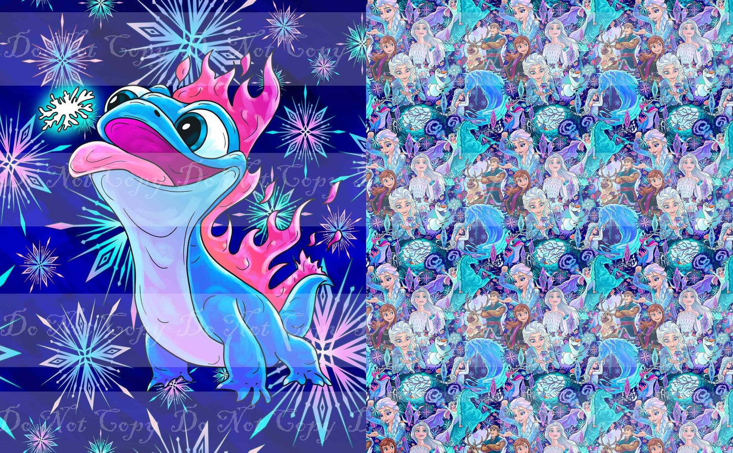 Preorder R36-Enchanted Forest- Child/ Toddler Blanket Topper- Lizard On Fire