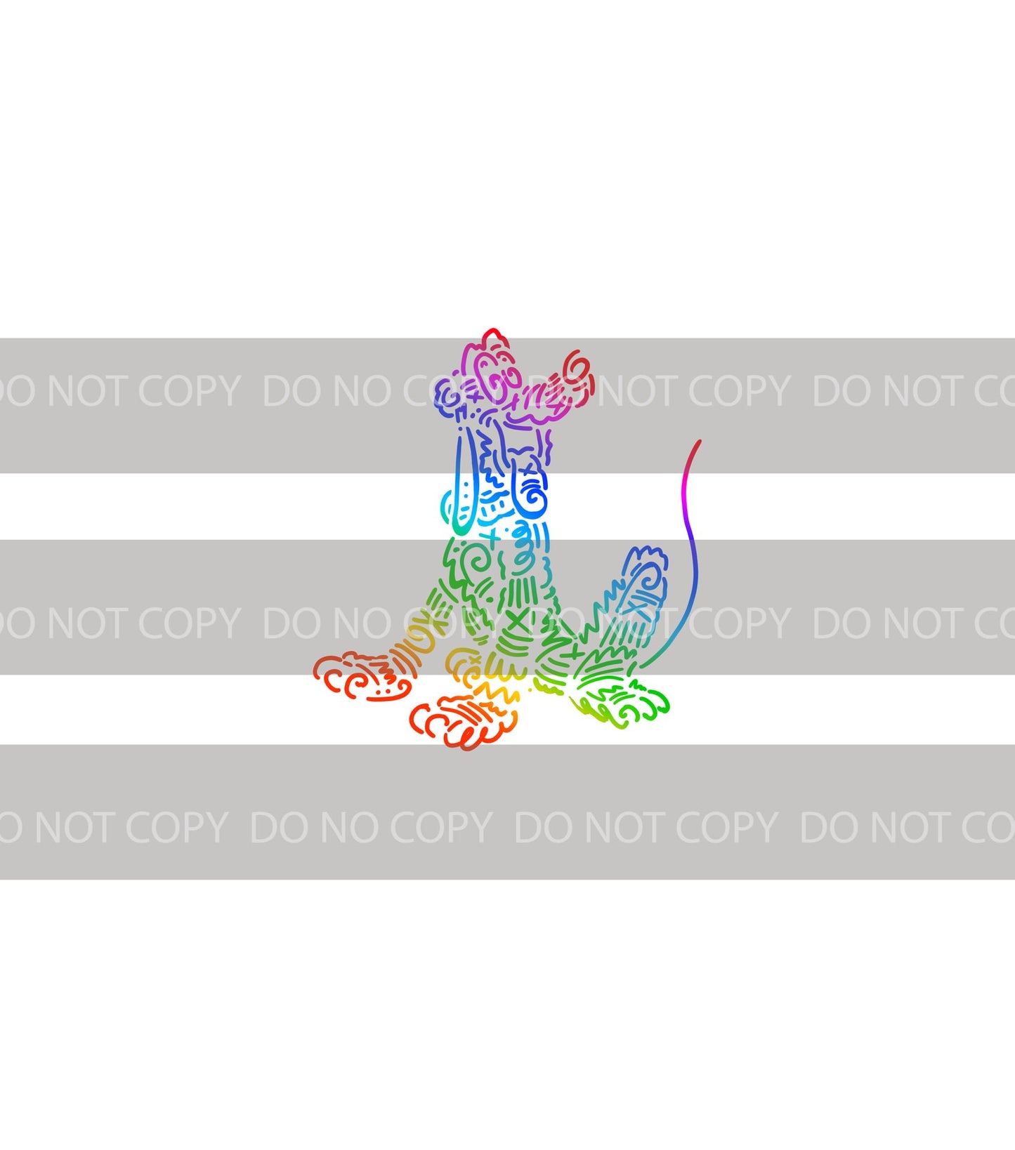 Preorder R43 - Doodle Art -Doggy- Colorful White (Child, Big kids, Adults)