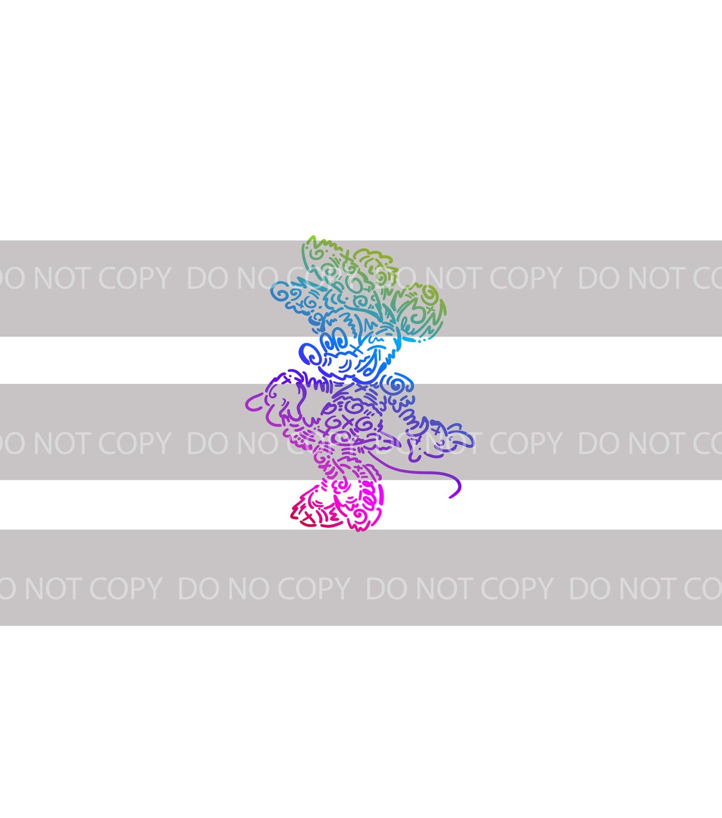 Preorder R43 - Doodle Art -The Girl Mouse- White (Child, Big kids, Adults)