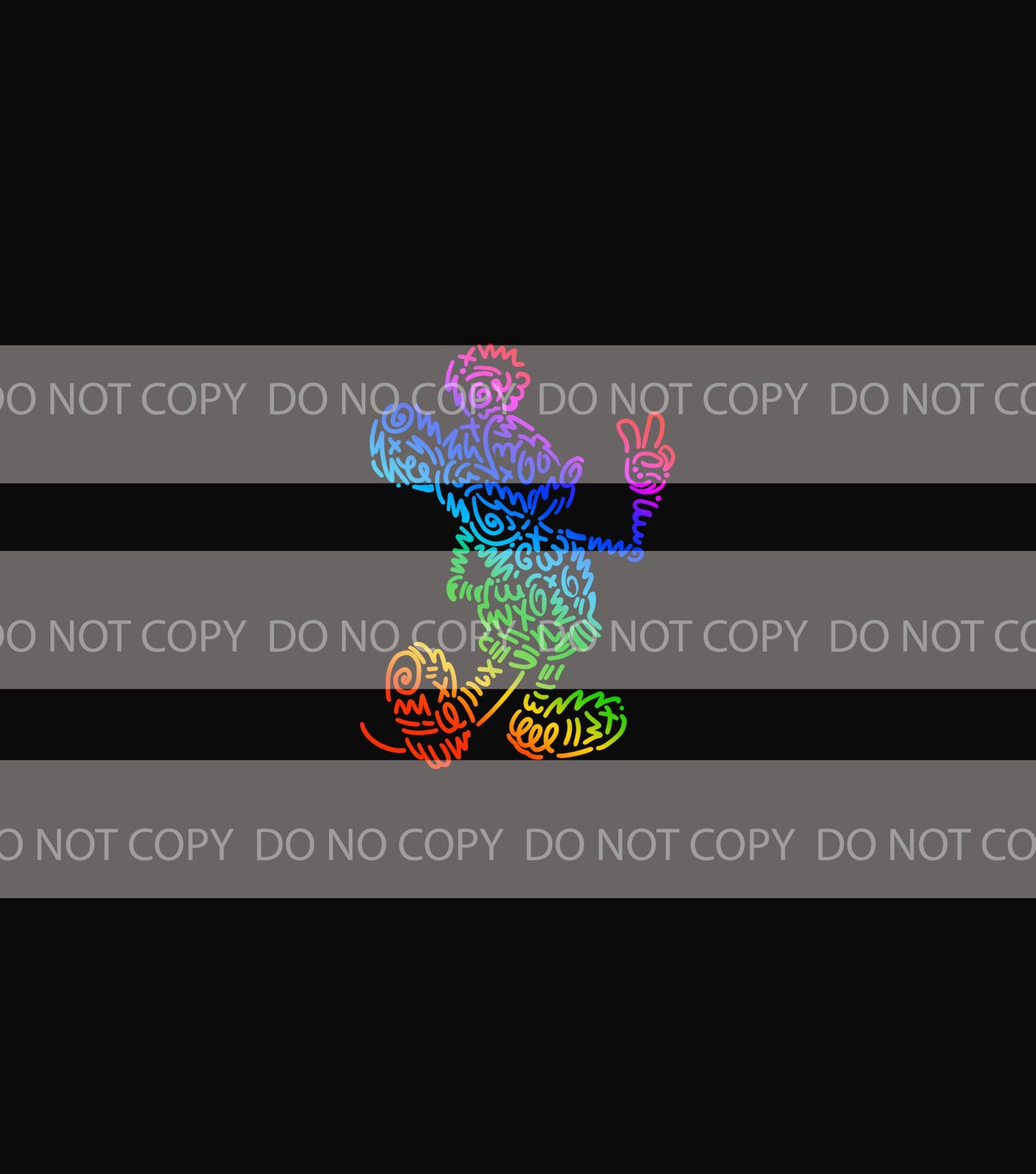 Preorder R43 - Doodle Art -The Mouse- Black (Child, Big kids, Adults)