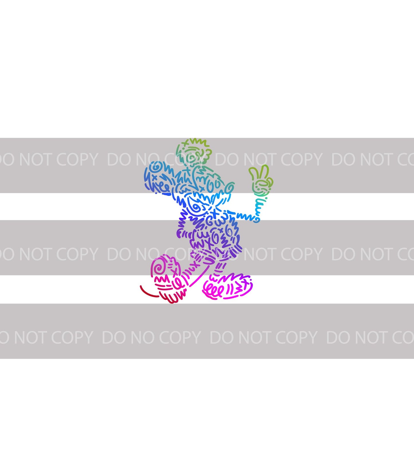 Preorder R43 - Doodle Art -The Mouse- White (Child, Big kids, Adults)