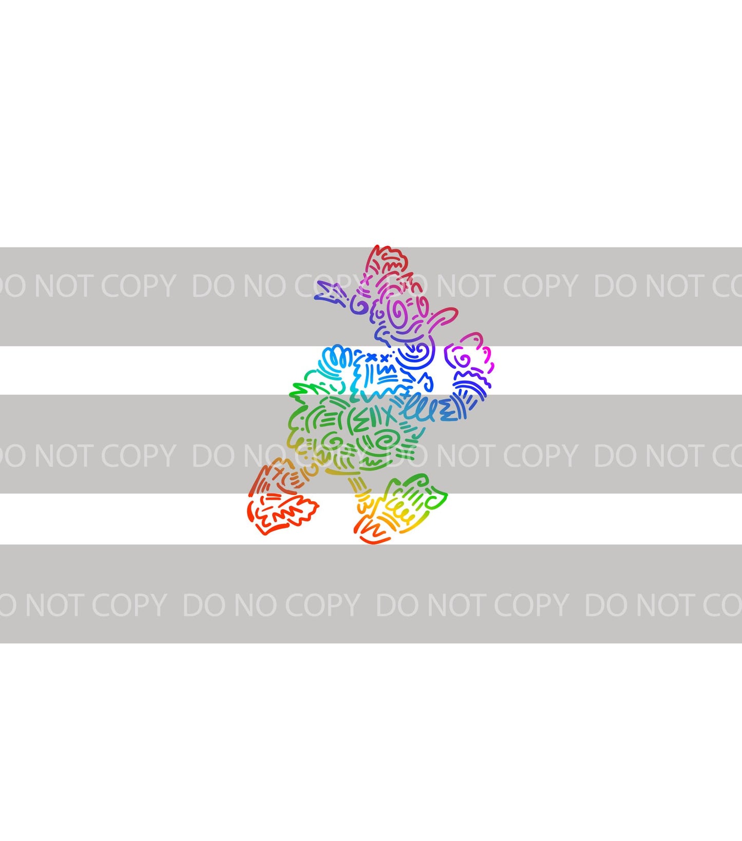 Preorder R43 - Doodle Art -The Boy Duck- Colorful White (Child, Big kids, Adults)