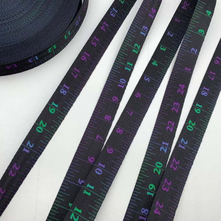 Retail Black Measurement Tape - Seatbelt Webbing - 1"
