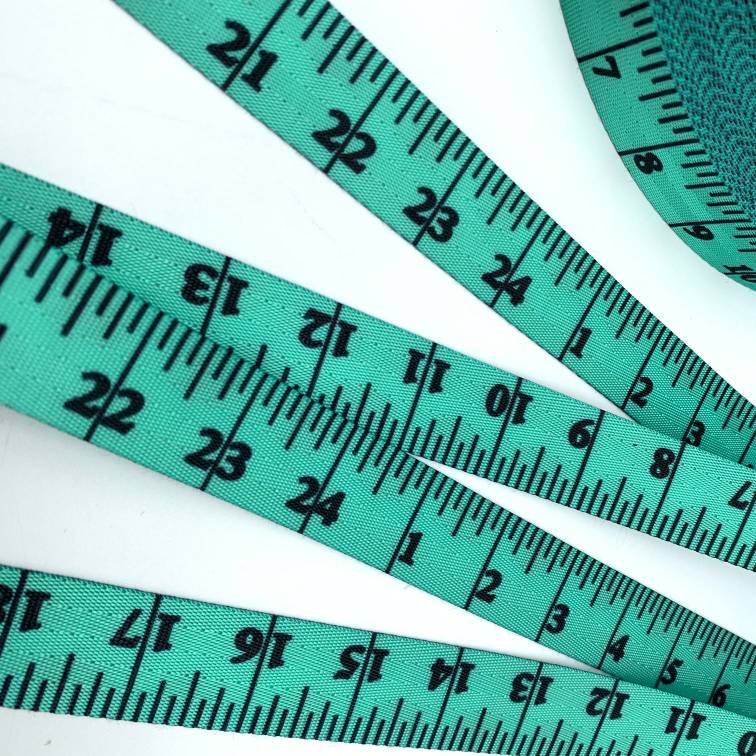 Retail Teal/Green Measurement Tape - Seatbelt Webbing