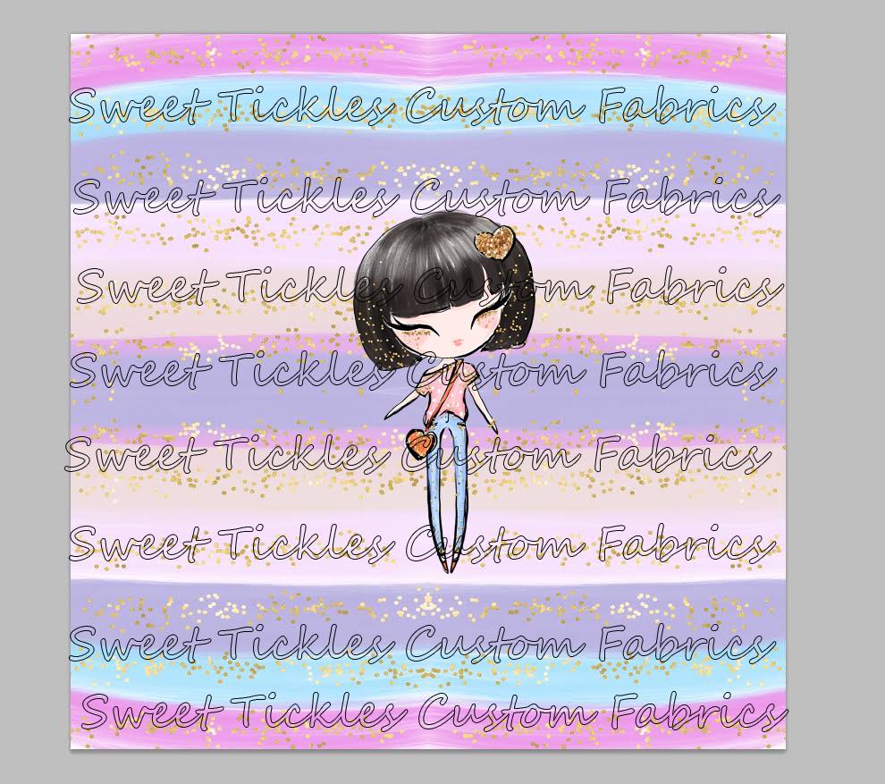 Retail Sweet Girls- Heart Glitter Yellow Bow