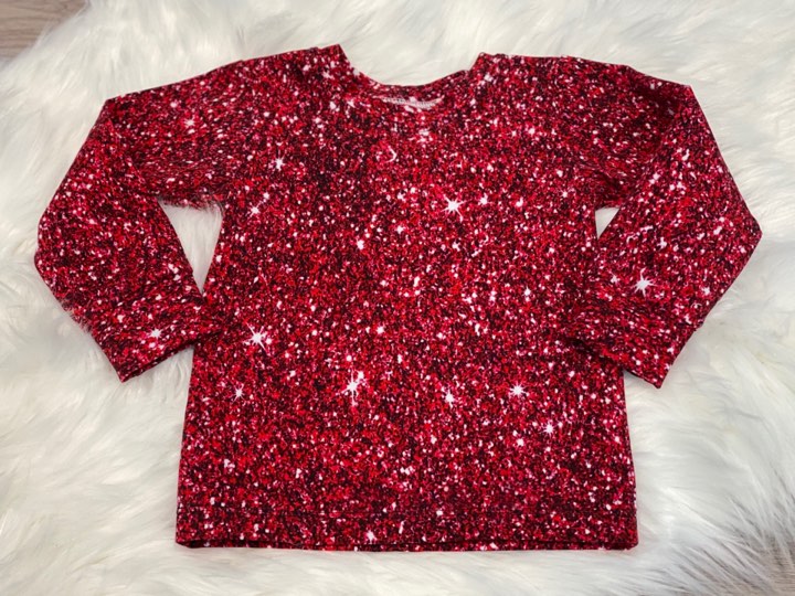 Retail-Dark Red Glitter Print