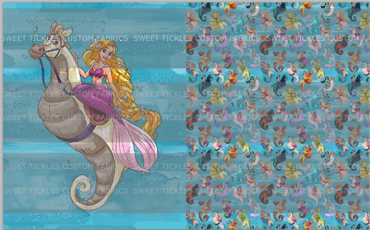 Preorder R33- Mermagical- Child/ Toddler Blanket Topper- Rapunzie