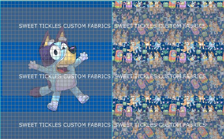 Preorder R19- Puppy Adventures Blue Child/ Toddler Blanket Topper- Bluey Puppy