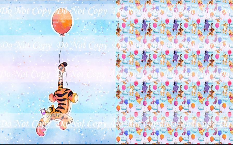 Preorder R34- Floating Away- Child/ Toddler Blanket Topper- Tigger