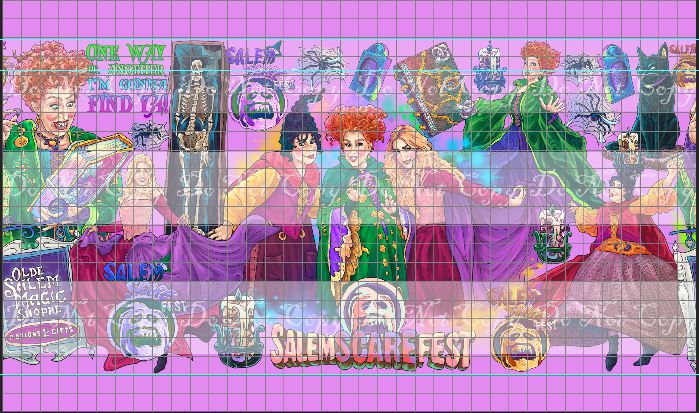 Preorder R36 - Three Sisters -Big Kids/Adult Border Print- Pink