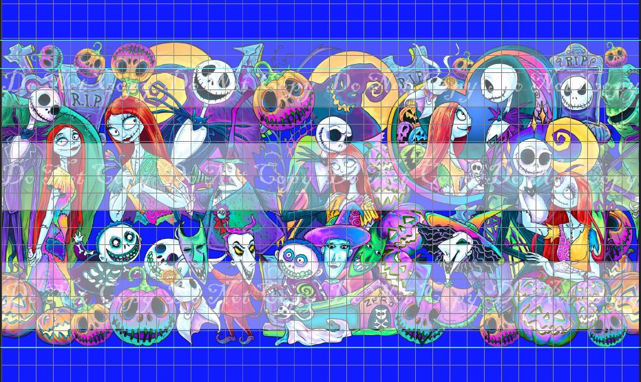 Preorder R36 - The Pumpkin King -Big Kids/Adult Border Print- Blue