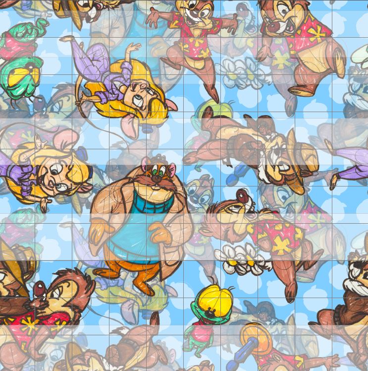 Retail Rescue Time- Tossed Blue Main Print