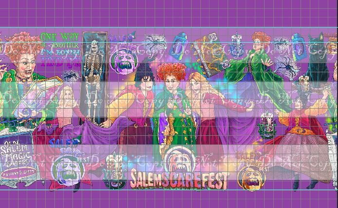 Preorder R36 - Three Sisters -Big Kids/Adult Border Print- Purple