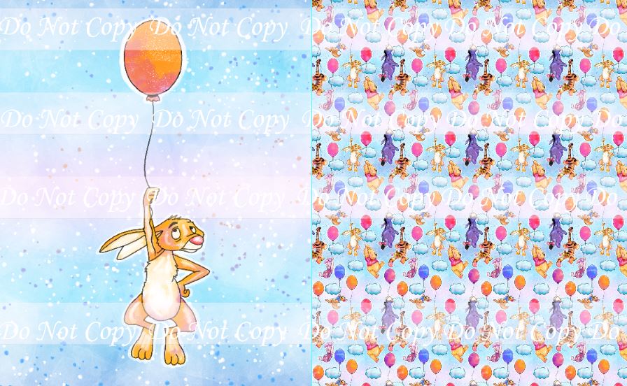 Preorder R34- Floating Away- Child/ Toddler Blanket Topper- Rabbit