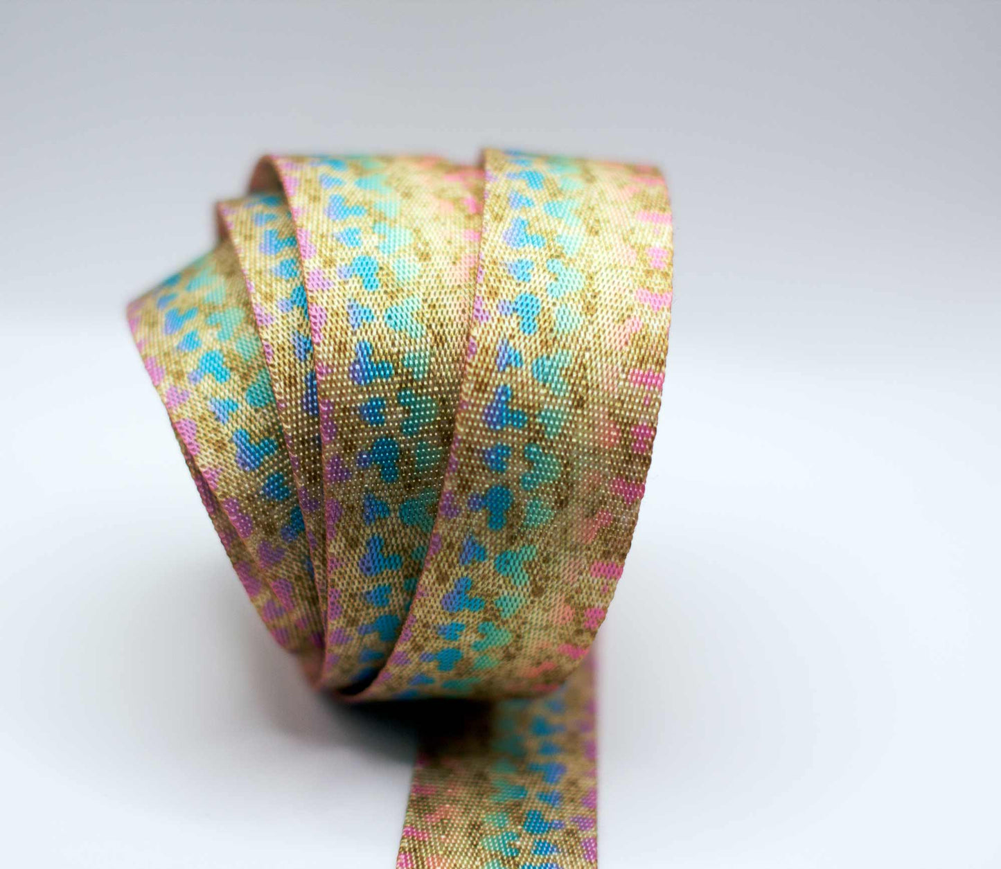 Mouse Head Pastel Rainbow- Seatbelt Webbing