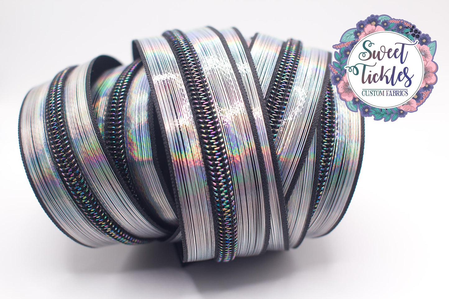 Retail Holographic Rainbow Stripes -Nylon Zipper Tape #5