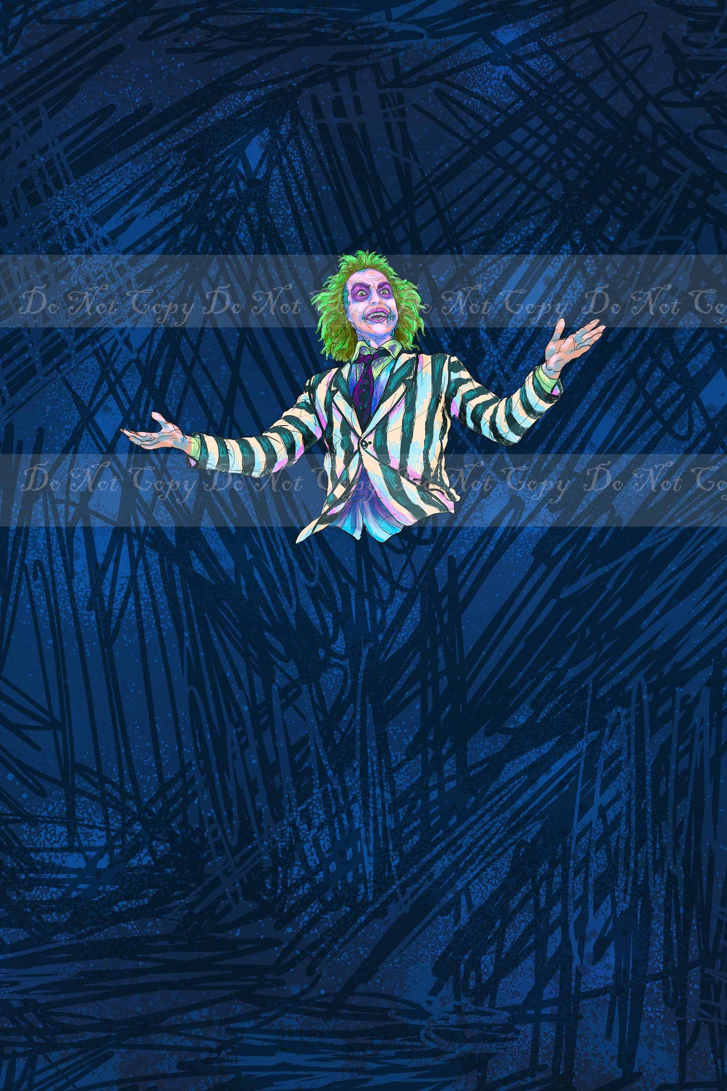 Preorder R36 - Halloween Adventure-Green Hair- Blue(Child, Big kids, Adults)