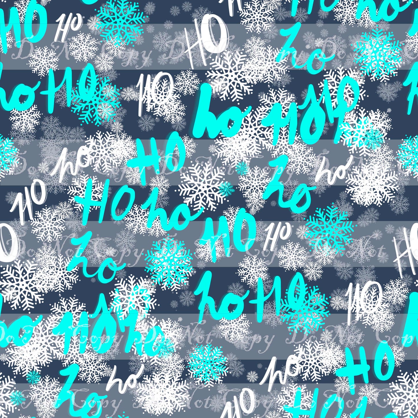 Special Preorder R41- Hooray It's Christmas- Ho Ho Cyan Coordinate Print