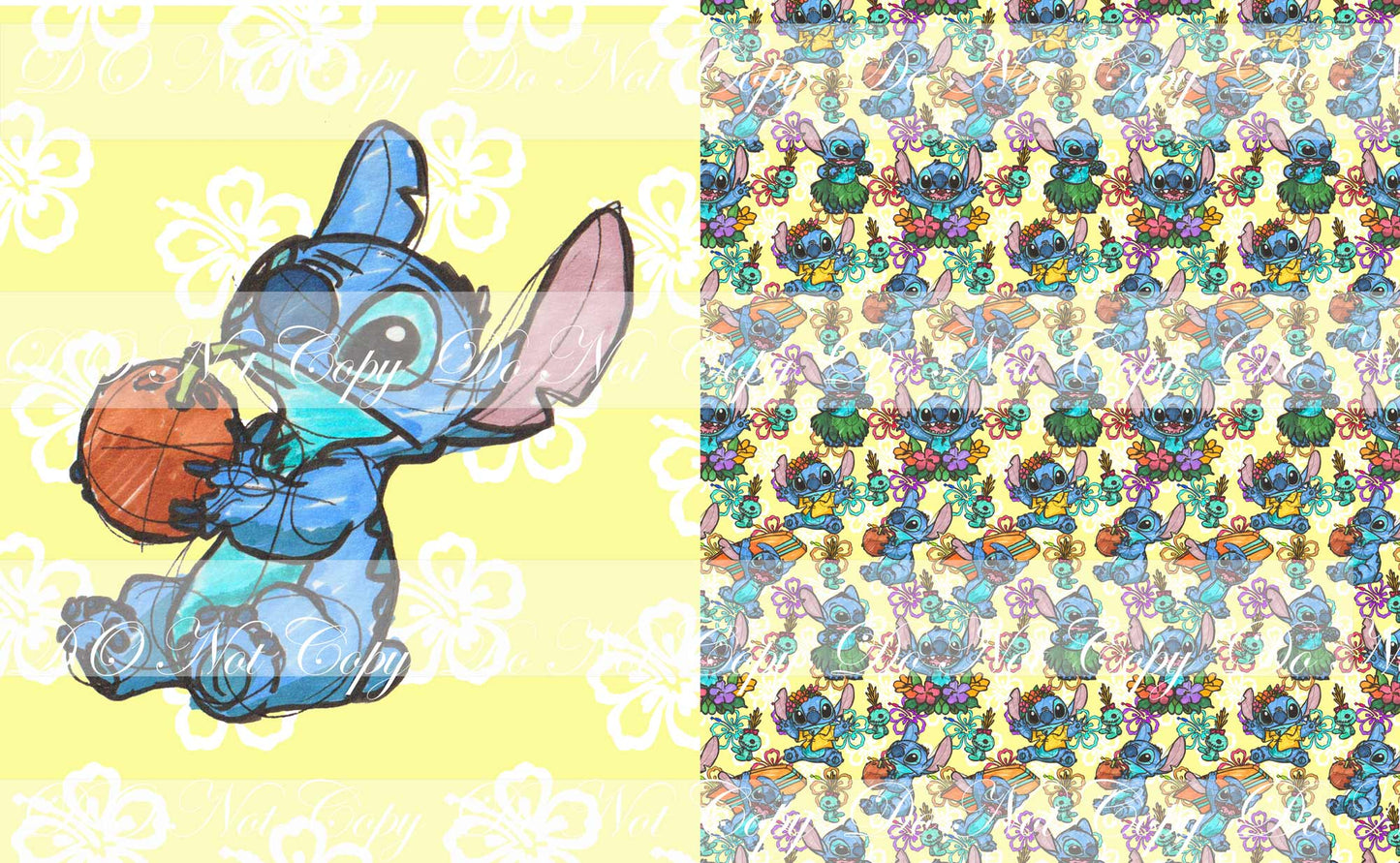 PREORDER R43- Ohana-Drinking Coconut - Toddler Blanket Topper-(Tossed)