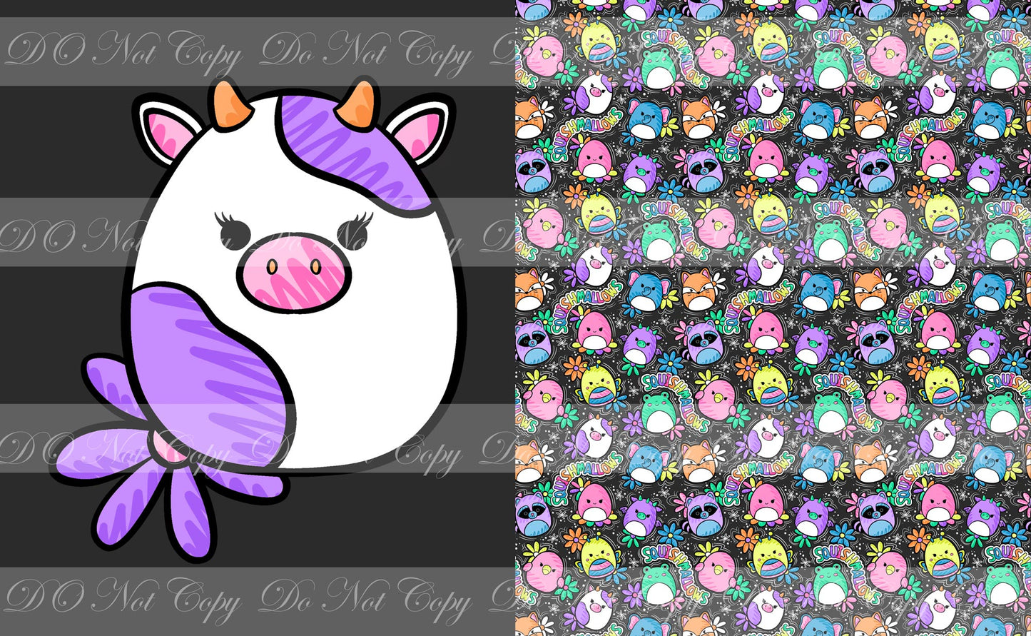 Preorder R45- Squishy Toy Child/ Toddler Blanket Topper- Cow