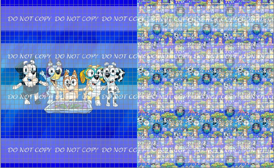 PREORDER R27- Puppy Adventures 2.0 - Blue- Toddler Blanket Topper-Friends