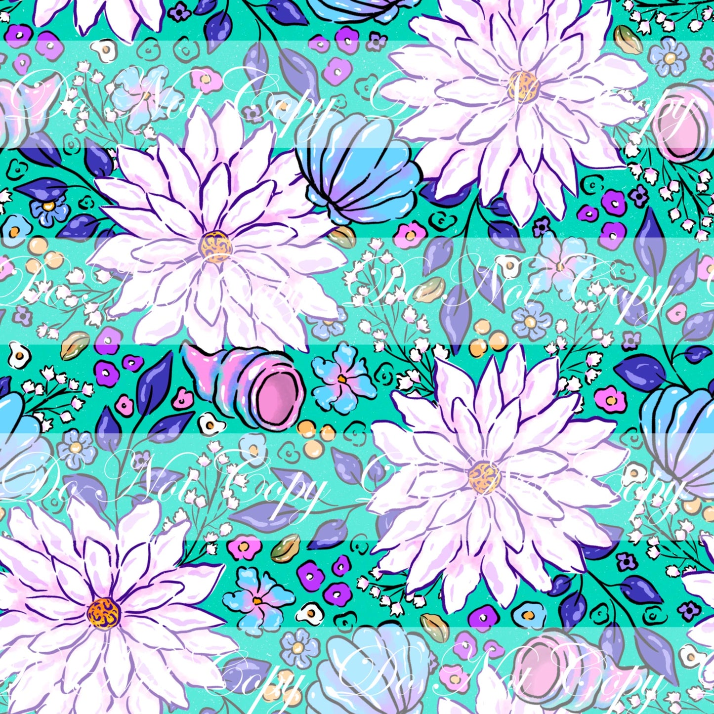 Preorder R51- Dainty Dahlia - Main Print - Large Scale(Green)