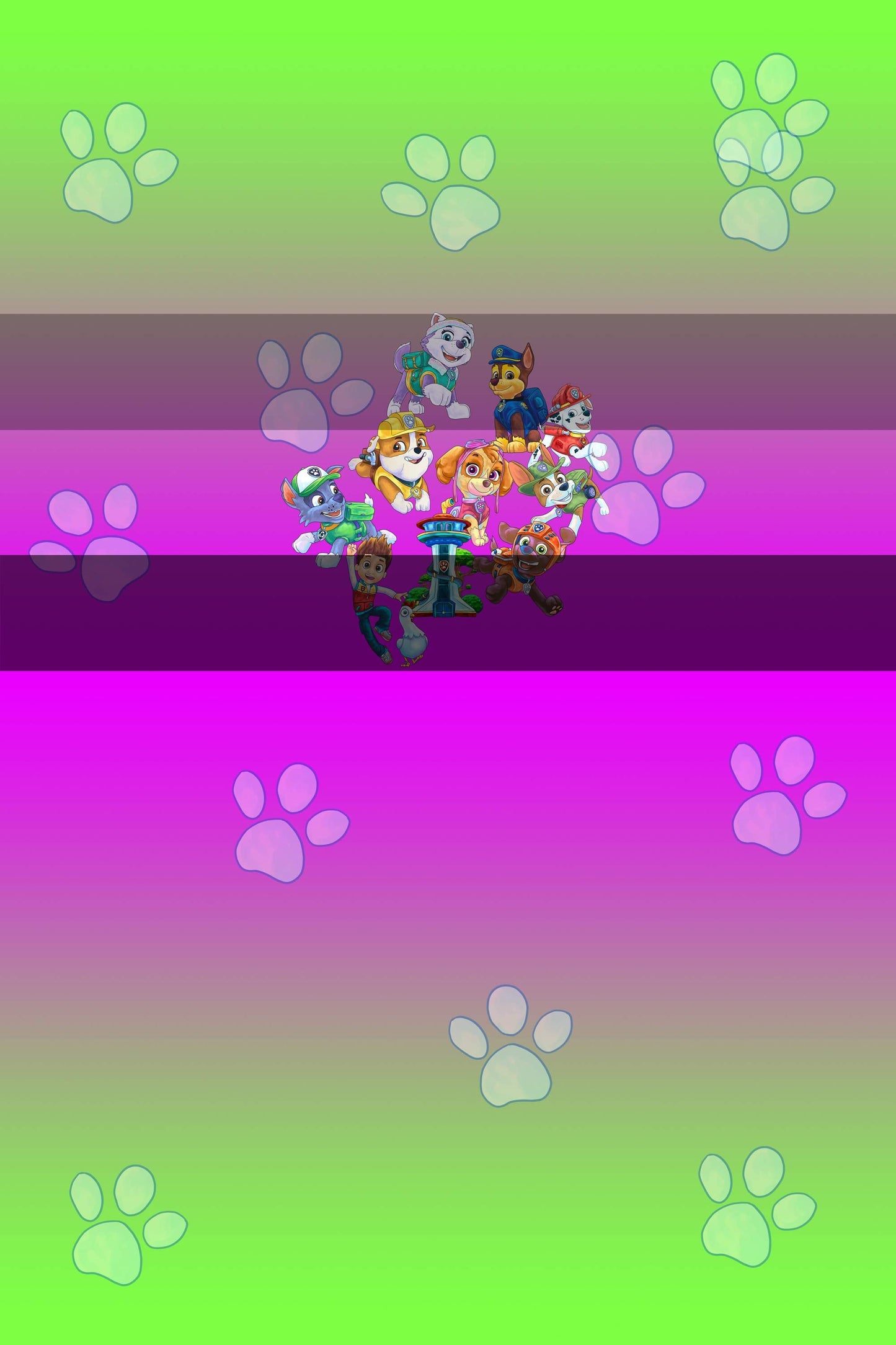 PREORDER R29- No Job Is Too Big No Pup Is Too Small-Group- Panels(Pinkish/Purple)