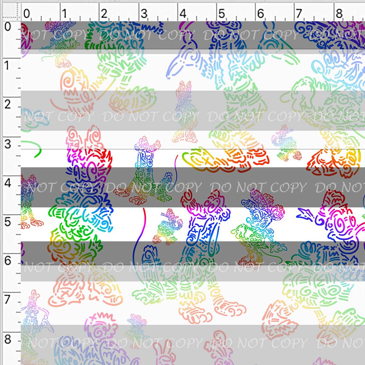 Preorder R43- Doodle Art- Main Print -Large Scale (Colorful White)