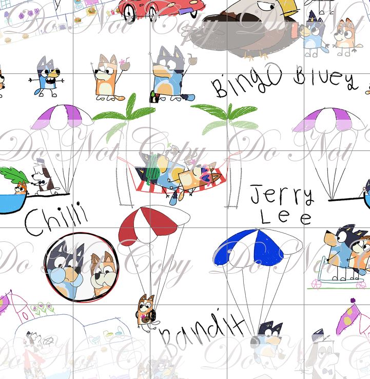 Preorder R50- Escape Doodle Dogs- Main Print MiniScale (White)