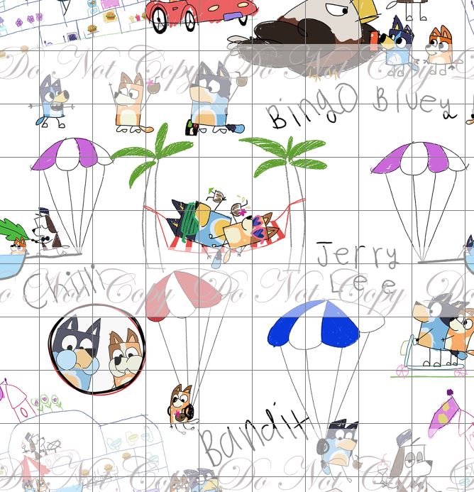 Preorder R50- Escape Doodle Dogs- Main Print Regular Scale (White)