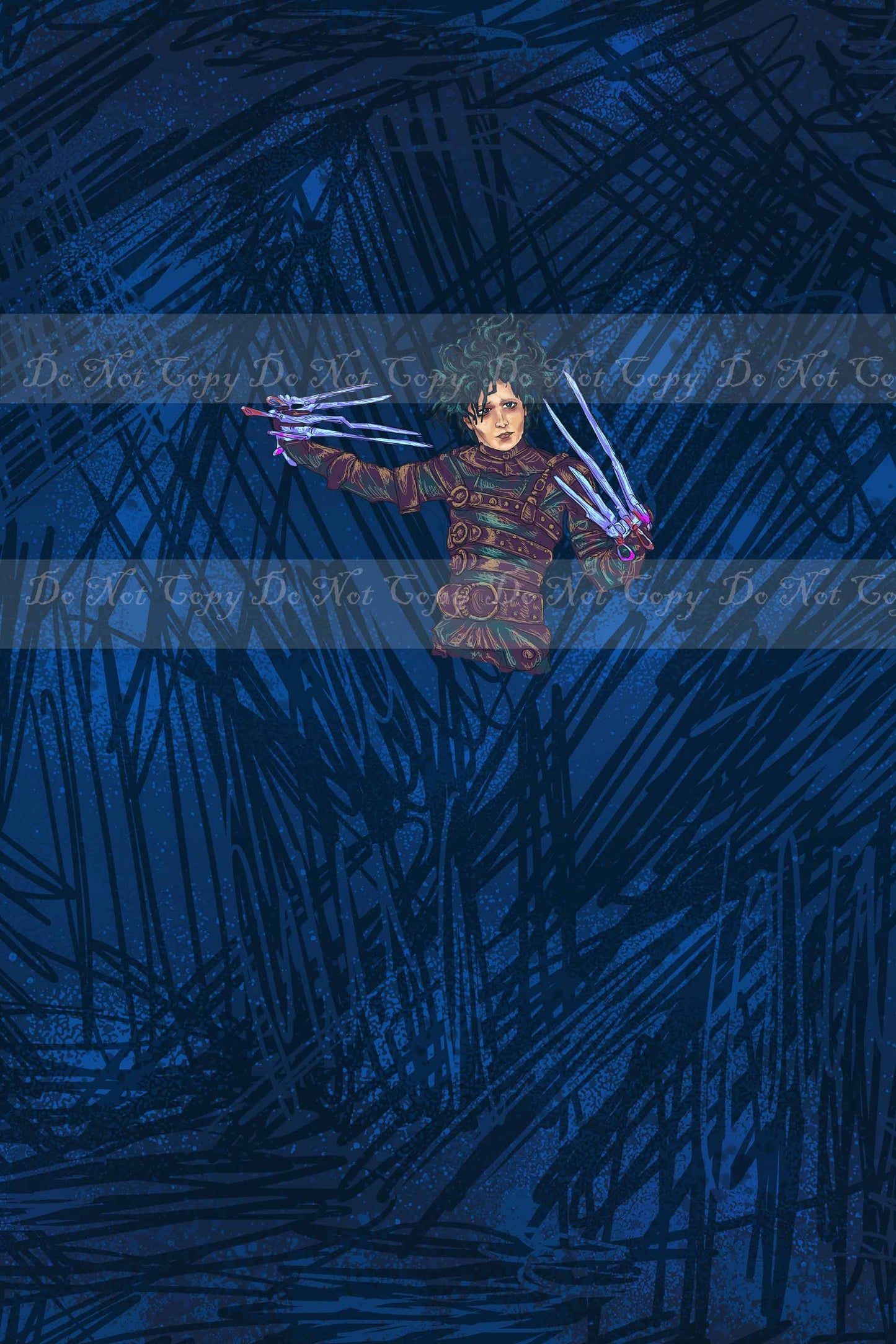 Preorder R36 - Halloween Adventure-Scissorhands- Blue(Child, Big kids, Adults)