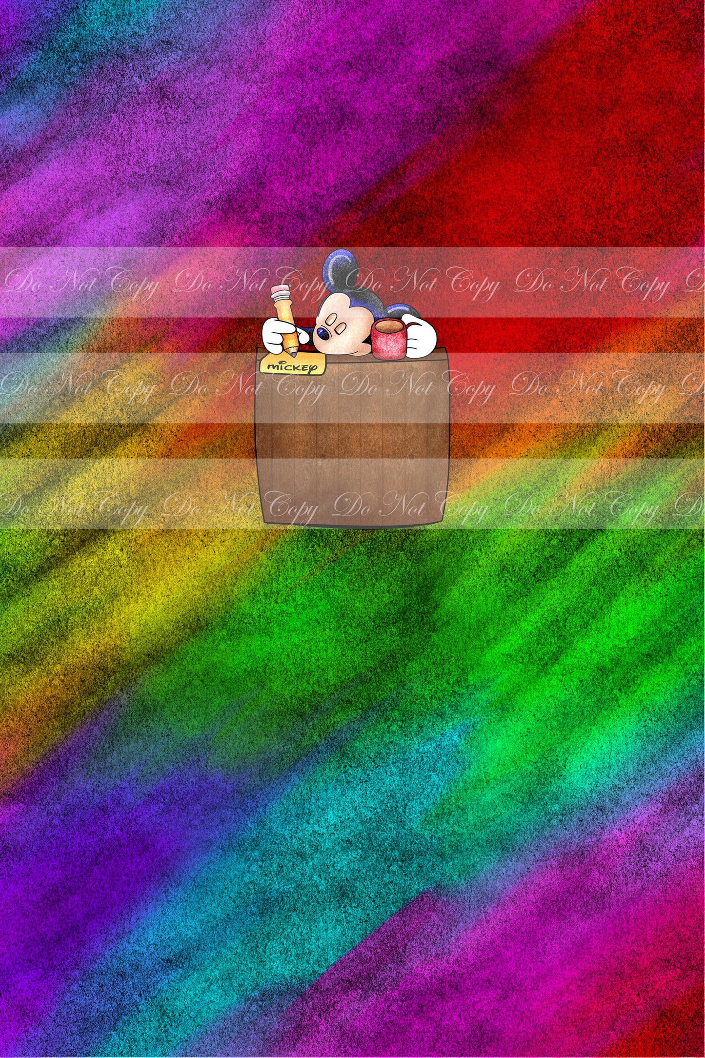 Preorder R44 - Adulting Mouse -Sleepy On Job (Child, Big kids, Adults) (Dark Rainbow)