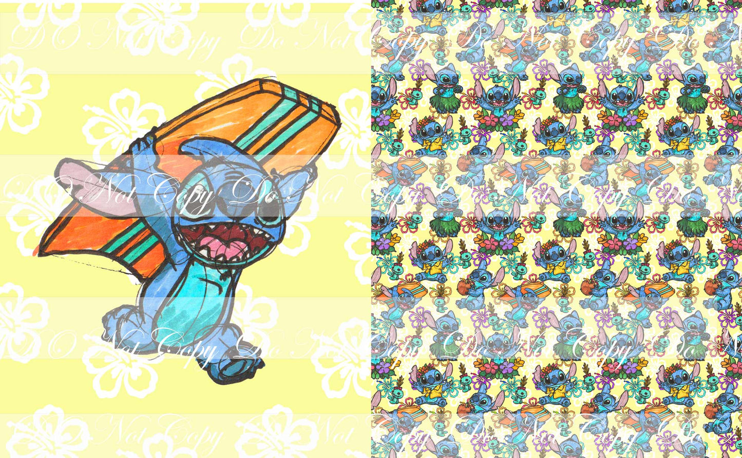 PREORDER R43- Ohana-Surfing - Toddler Blanket Topper-(Tossed)