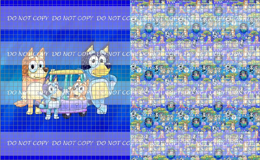 PREORDER R27- Puppy Adventures 2.0 - Blue- Toddler Blanket Topper- The Heelers