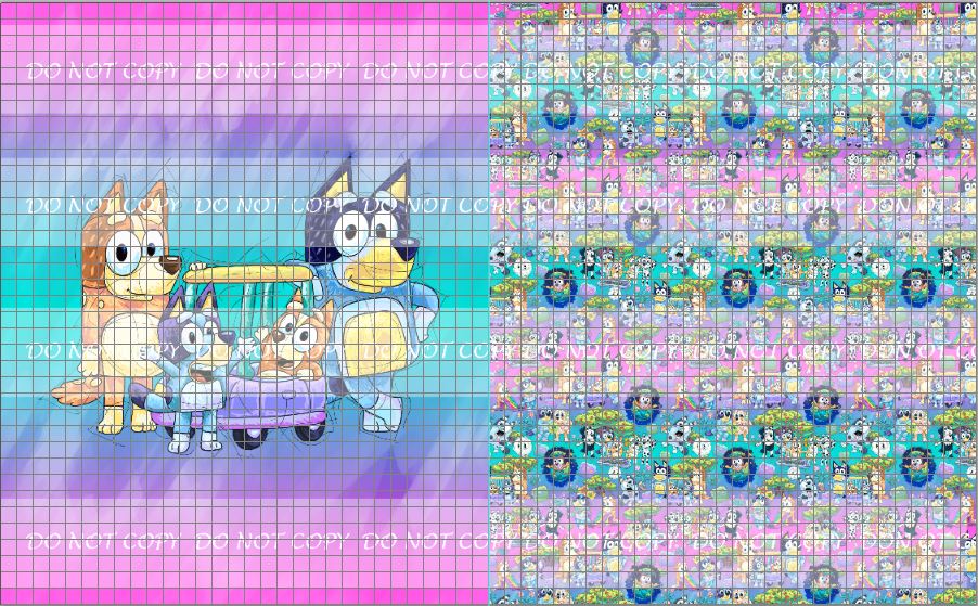 PREORDER R27- Puppy Adventures 2.0 - Colorful Pink - Toddler Blanket Topper- The Heelers