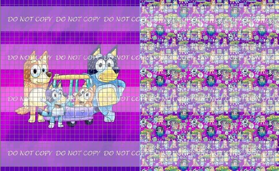 PREORDER R27- Puppy Adventures 2.0 - Purple- Toddler Blanket Topper- The Heelers