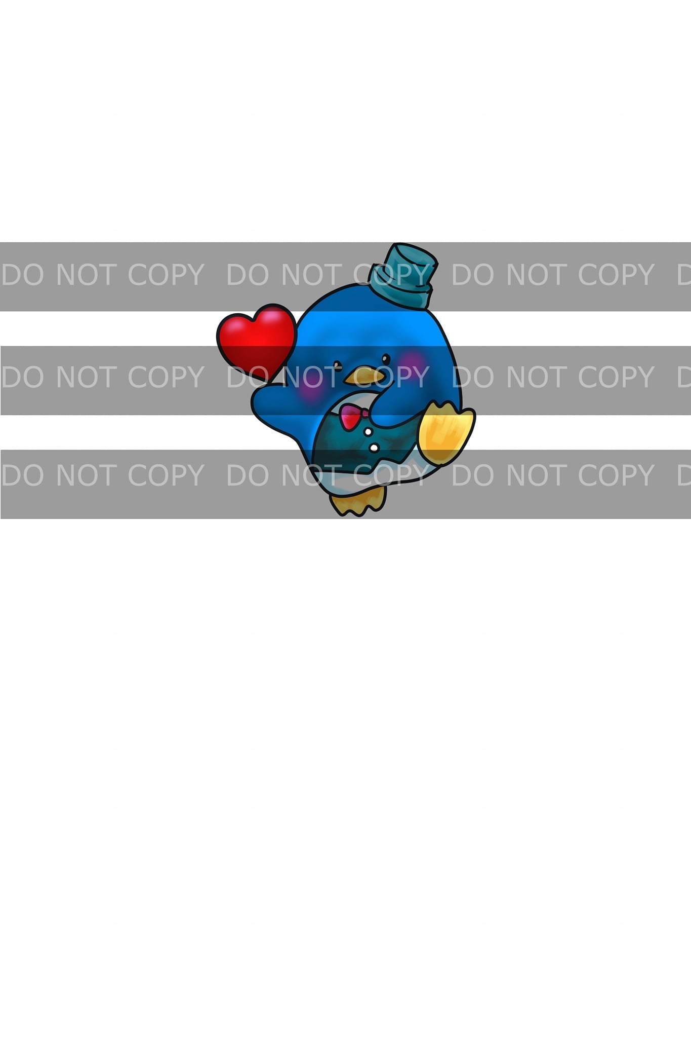 PREORDER R31- Anywhere With You panels- Blue Penguin-White (Child, Big kids, Adults)