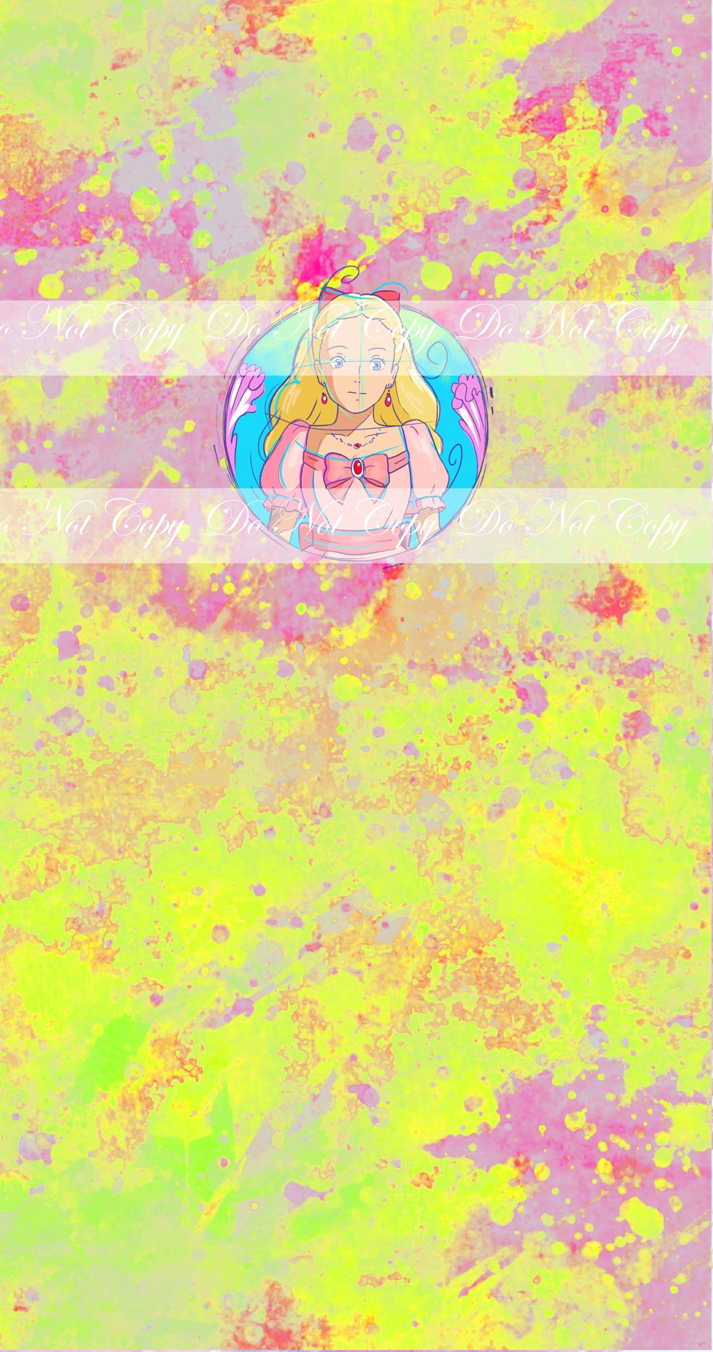 Preorder R57 -Anime Round  -(Yellow Hair Girl ) Green Panel