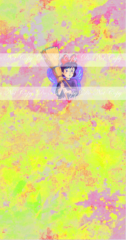 Preorder R57 -Anime Round  -(Girl with a Broom) Green Panel