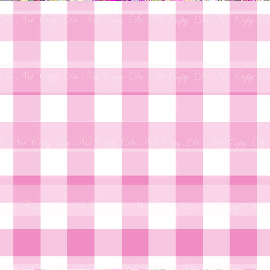 Retail -Pink World- Pink Gingham  Smooth  Vinyl/ Faux Leather