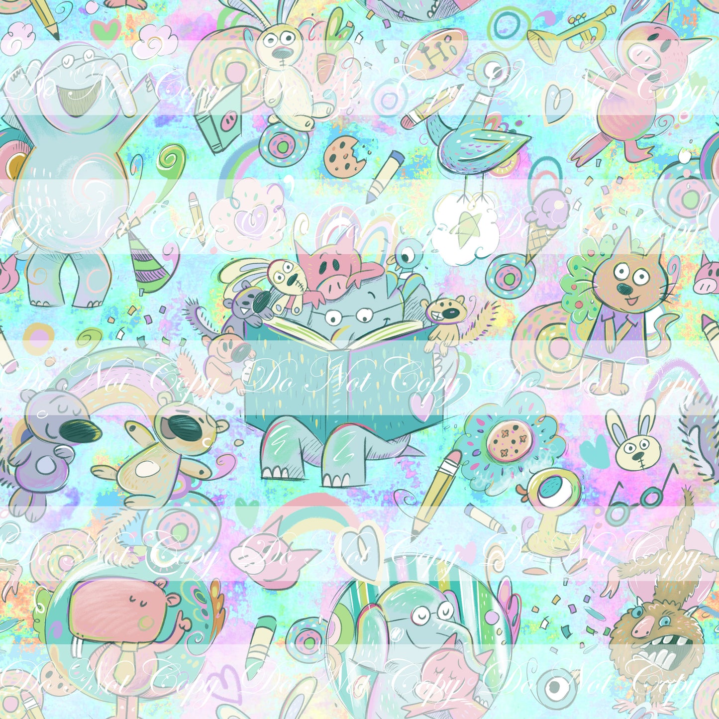 Retail R59- The Piggy, The Elephant and The Birdie- Main Pale Version- Blue - Sweet Luxe