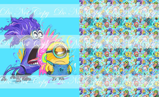 Preorder R64-Yellow Creatures- Child/ Toddler Blanket Topper-Purple Monster (Blue)